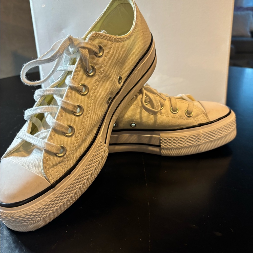 Converse Platform White Canvas Sneakers